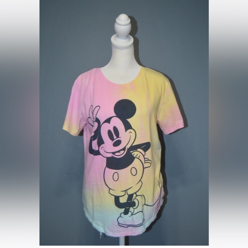 Disney Women's Sz Small Mickey Mouse Tie Dye Short Sleeve Shirt